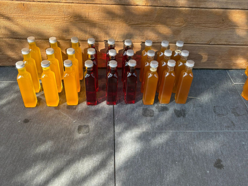 Sirupflaschen mit 3 versch. Sorten