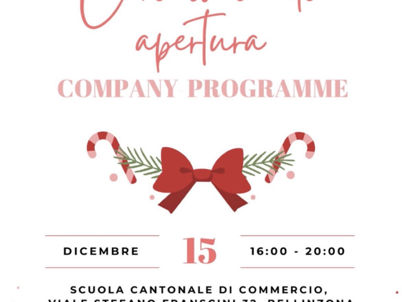 Volantino per cerimonia di apertura company programme