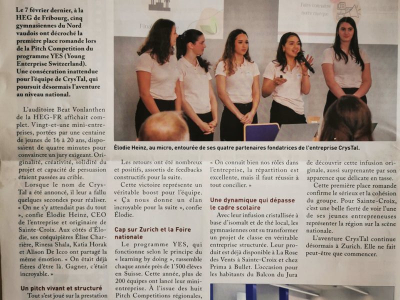 Article du journal de Sainte-Croix - 6 mars 2026